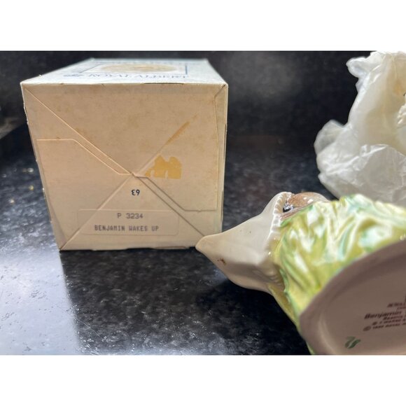 Vintage Beatrix Potter Benjamin Wakes Up BP6a Figurine Royal Albert 1990 F Warne - Picture 4 of 7